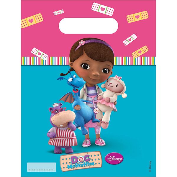 Doc Mcstuffins - Sacchetti Di Plastica Per Feste Confezione Da 6 SG21845 (Taglia Unica) (Blu/Rosa/Marrone)-image