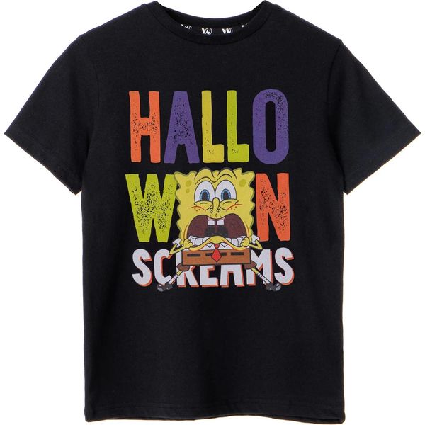 Spongebob Squarepants - Maglietta "Halloween Screams"" Per Bambini NS7736 (116) (Nero)"-image