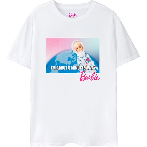 Barbie - Maglietta "Running Late"" Da Donna NS7375 (M) (Bianco)"-image
