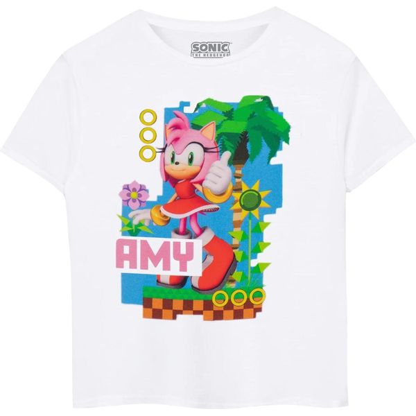 Sonic The Hedgehog - Maglietta Per Bambini A Maniche Corte NS7429 (128) (Bianco)-image