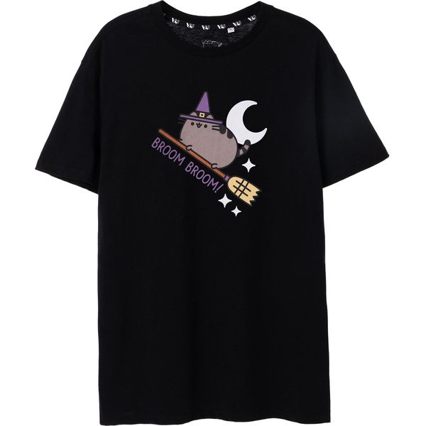 Pusheen - Maglietta "Broom Broom"" Da Donna - Halloween NS7713 (S) (Nero)"-image