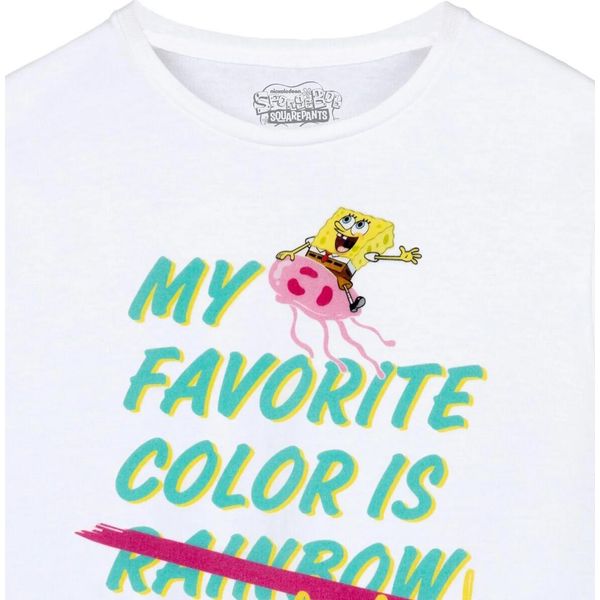 Spongebob Squarepants - Maglietta Per Bambina NS7880 (158-164) (Bianco)-image