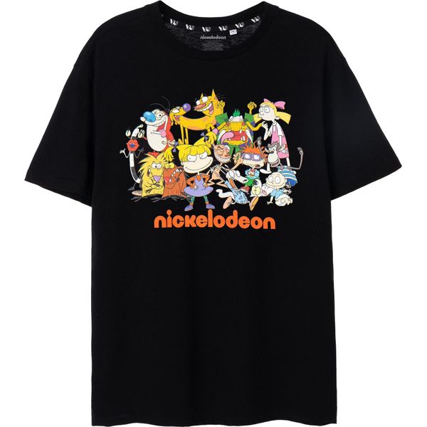 Nickelodeon - Maglietta "Classic Group"" Uomo/Donna Unisex Manica Corta NS8015 (Xxl) (Nero)"-image