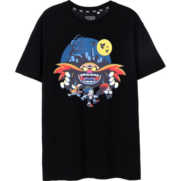 Sonic The Hedgehog - T-Shirt Da Uomo - Halloween A Maniche Corte NS8016 (M) (Nero)-image