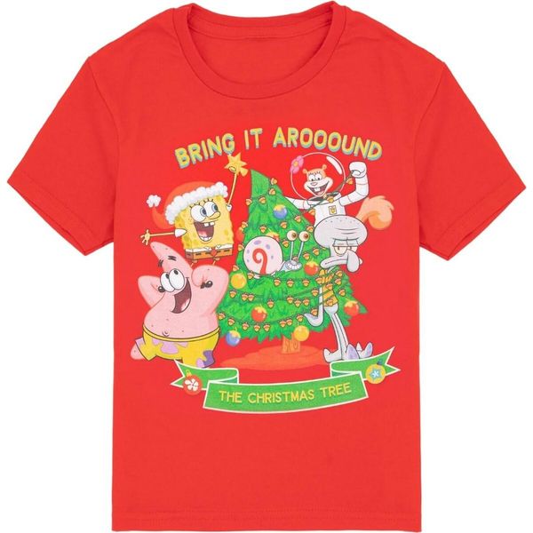 Spongebob Squarepants - Maglietta Per Bambini NS7887 (140) (Rosso)-image
