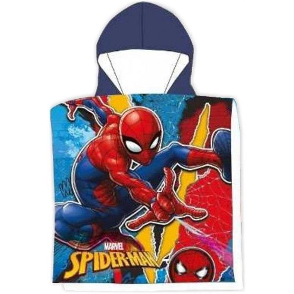 Poncho Telo Mare Con Cappuccio Per Bambini 55X110Cm Spiderman-image