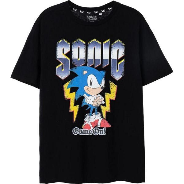 Sonic The Hedgehog - "Game On!"" Maglietta Da Uomo A Maniche Corte NS7848 (L) (Nero)"-image
