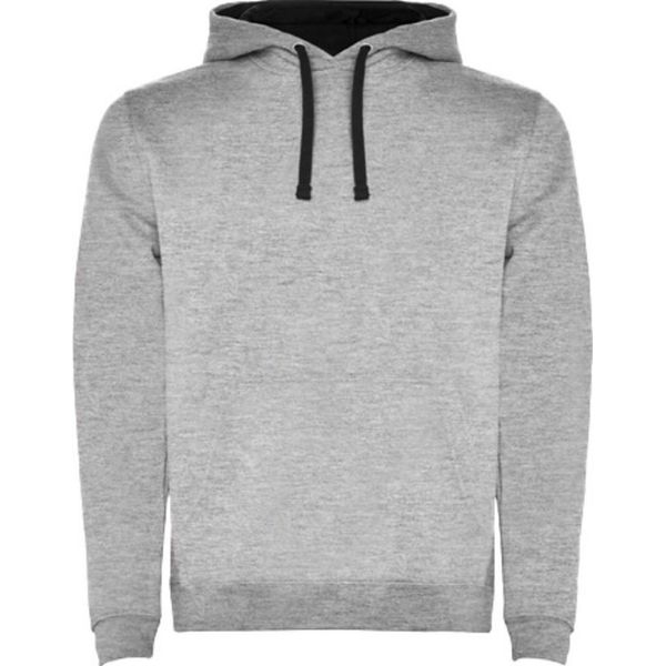 Roly - Felpa Con Cappuccio "Urban"" Da Uomo PF4349 (4XL) (Grigio Screziato/Nero)"-image