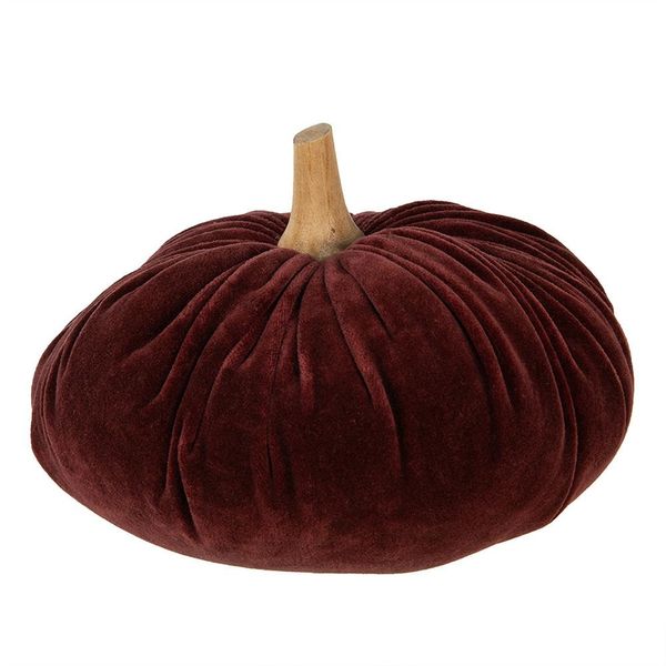 Clayre & Eef Decorazione Zucca Ø 25X16 Cm Poliestere Rosso-image