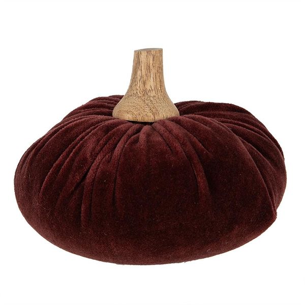 Clayre & Eef Decorazione Zucca Ø 15X12 Cm Poliestere Rosso-image