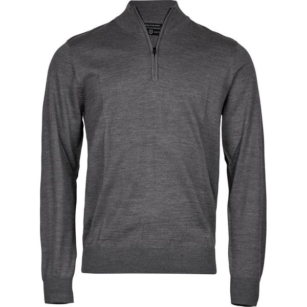 Tee Jays - Felpa Con Mezza Zip Da Uomo PC6826 (Xxl) (Grigio Screziato)-image