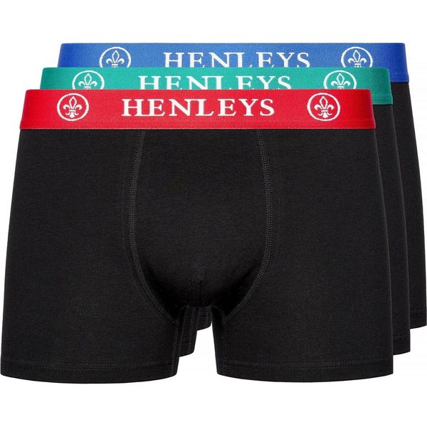 Henleys - Boxer "Primas"" Da Uomo (Confezione Da 3) BG1333 (Xxl) (Nero)"-image