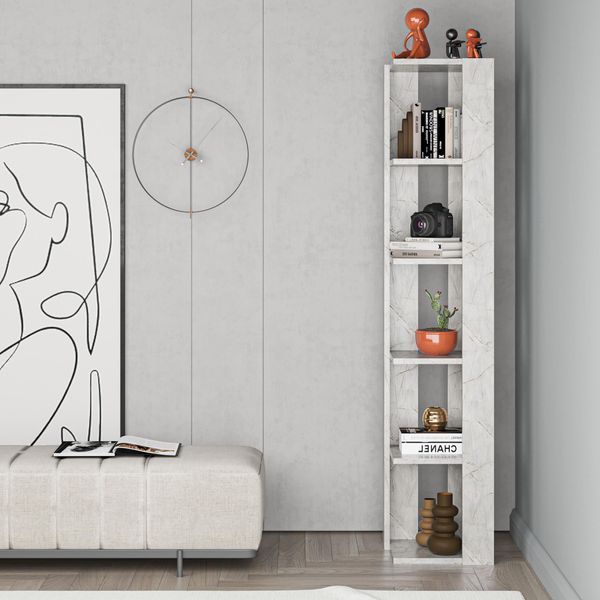 Decortie Libreria Angolare Nati, Effetto Marmo Oro 34 X 34 X 161 Cm-image