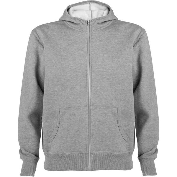 Roly - Felpa Con Cappuccio "Montblanc"" Con Zip A Tutta Lunghezza Per Uomo/Donna Unisex PF4276 (Xxl) (Grigio Screziato)"-image