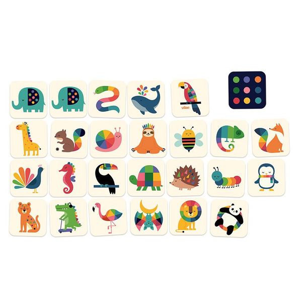 Vilac Gioco Di Memoria In Legno Animali Dell'arcobaleno-image
