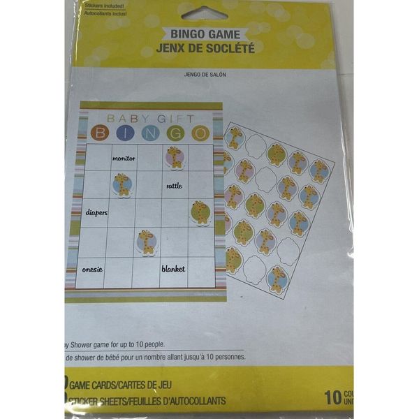 Creative Party - Bingo "Happi Jungle"", Baby Shower 10-Pack SG33615 (Taglia Unica) (Giallo/Bianco)"-image