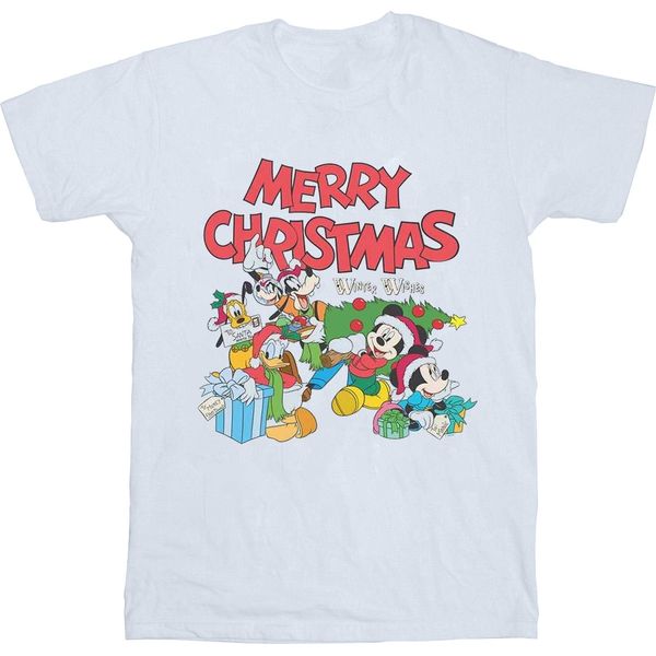 Disney - Maglietta "Topolino E Amici - Auguri D'inverno"" Da Uomo BI41211 (4XL) (Bianco)"-image