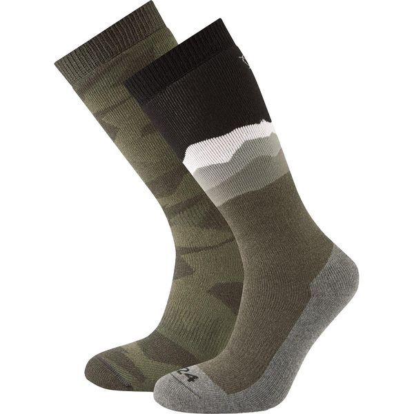 TOG24 - Calze Da Sci "Aleko"" Da Uomo (Confezione Da 2) TG364 (43 Eu - 45,5 Eu) (Khaki/Nero)"-image