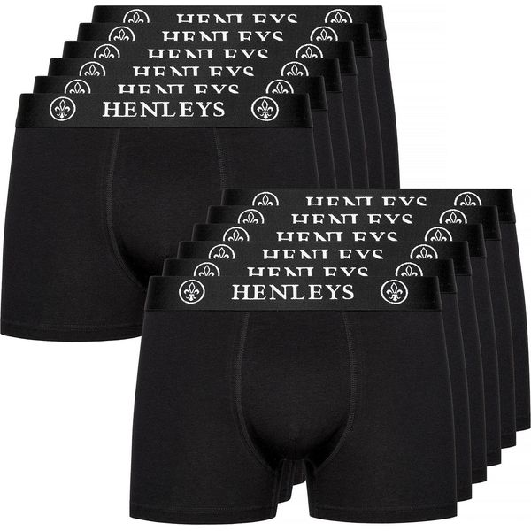 Henleys - Boxer Da Uomo "Mcblacken"" (Confezione Da 12) BG1337 (Xxl) (Nero)"-image