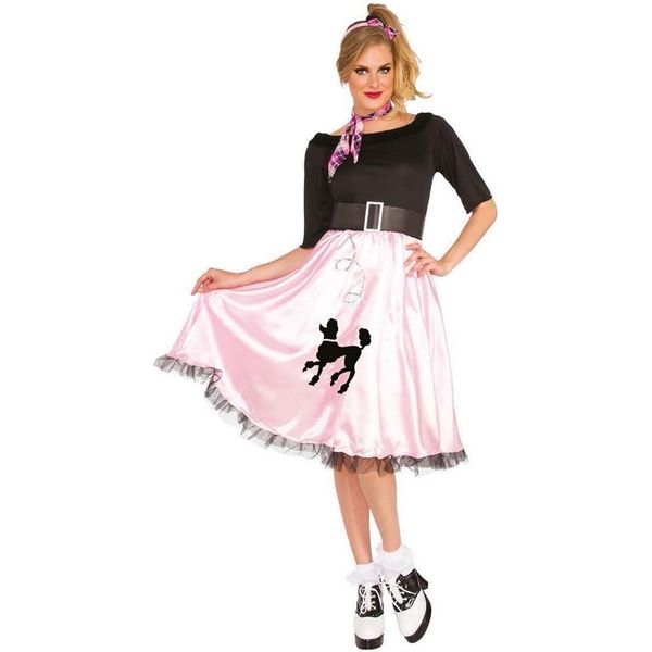 Bristol Novelty - Costume "Sock Hop Sally"" - Donna BN6052 (M) (Nero/Rosa)"-image