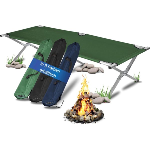 Lettino Da Campeggio Pieghevole Per Il Campeggio - Letto Leggero, Stabile E Veloce Da Montare - Capacità Di Carico Fino A 130 Kg - Letto Per Gli Ospiti E Lettino Da Campeggio Incl. Borsa Per Il Trasporto Verde-image