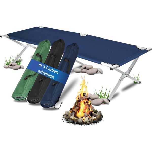 Lettino Da Campeggio Pieghevole Per Il Campeggio - Letto Leggero, Stabile E Veloce Da Montare - Portata Fino A 130 Kg - Letto Per Gli Ospiti E Lettino Da Campeggio Incl. Borsa Per Il Trasporto Blu-image