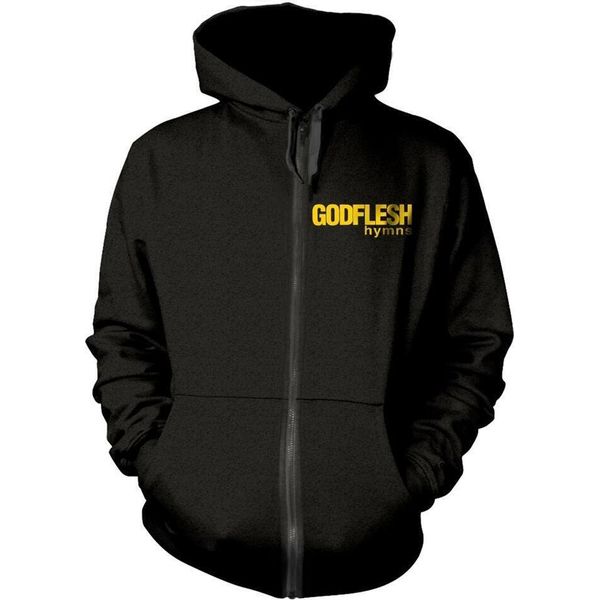 Godflesh - Felpa Con Cappuccio "Hymns"" Con Zip A Tutta Lunghezza Per Uomo/Donna Unisex PH1171 (Xxl) (Nero)"-image