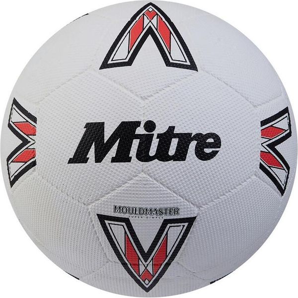Mitre - Pallone Da Calcio "2024"" Con Punti In Rilievo CS1940 (4) (Bianco/Nero/Rosso)"-image