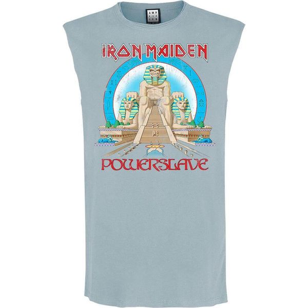 Amplified - Top Senza Maniche "Powerslave"" Per Uomo/Donna Unisex GD1841 (M) (Strange Blue)"-image