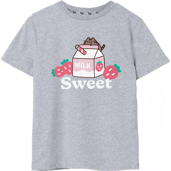 Pusheen - Maglietta "Sweet Sips"" Per Bambina NS7717 (146-152) (Grigio Screziato)"-image