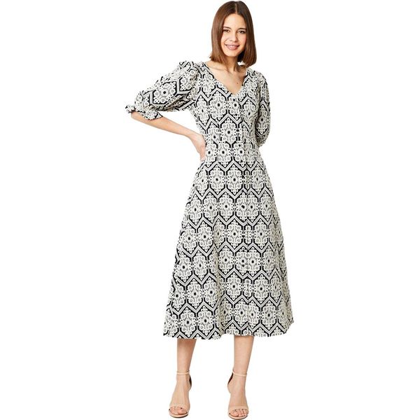 Dorothy Perkins - Abito Midi Con Bottoni Per Donna DP4670 (38 It) (Nero)-image