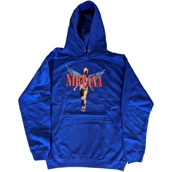 Nirvana - Felpa Con Cappuccio "Angelic"" Per Uomo/Donna Unisex RO3738 (Xl) (Blu)"-image