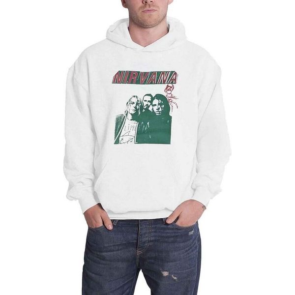 Nirvana - Felpa Con Cappuccio "Flipper"" Per Uomo/Donna Unisex RO3675 (Xxl) (Bianco)"-image
