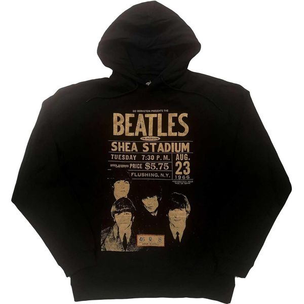 The Beatles - Felpa Con Cappuccio "Shea '66"" Per Uomo/Donna Unisex RO4869 (S) (Nero)"-image