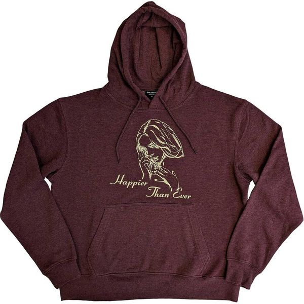 Billie Eilish - Felpa Con Cappuccio "Happier Than Ever"" Per Uomo/Donna Unisex RO5499 (L) (Marrone)"-image