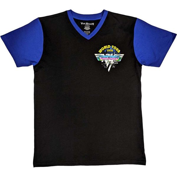Van Halen - Maglietta "1978 Tour Dates"" Per Uomo/Donna Unisex Maniche Raglan RO11066 (Xl) (Nero/Viola)"-image