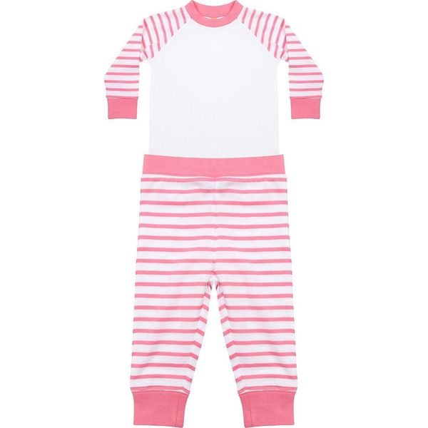Larkwood - Pigiama Con Pantaloni Lunghi Per Bambini RW10023 (104) (Rosa/Bianco)-image