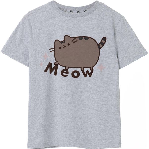 Pusheen - Maglietta "Meow"" Per Bambina NS7600 (146-152) (Grigio Screziato)"-image