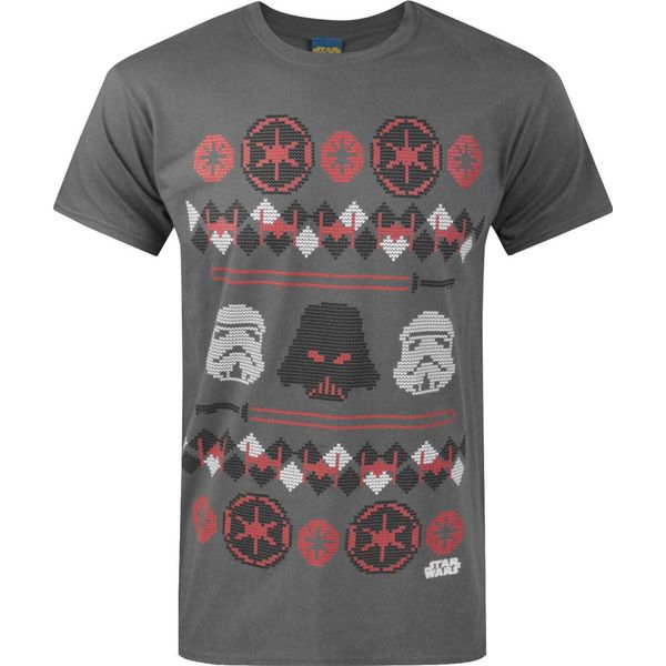 Star Wars Herren Darth Vader Maglietta Natalizia Fair Isle NS4036 (S) (Anthrazit)-image