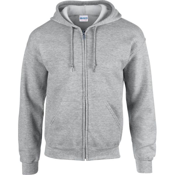 Gildan - Felpa Con Cappuccio Con Zip Integrale Per Uomo/Donna Unisex RW10096 (Xl) (Grigio)-image