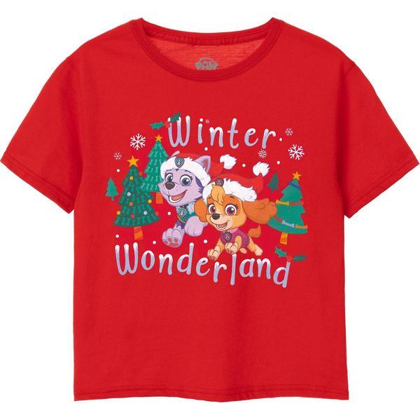 Paw Patrol - Maglietta "Winter Wonderland"" Per Bambina NS8354 (104) (Rosso)"-image