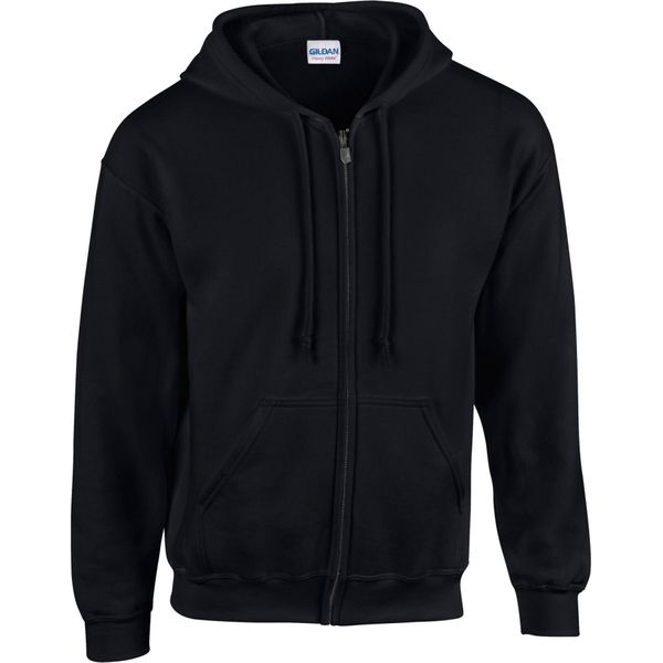 Gildan - Felpa Con Cappuccio Con Zip Intera Per Uomo/Donna Unisex RW10096 (Xl) (Nero)-image