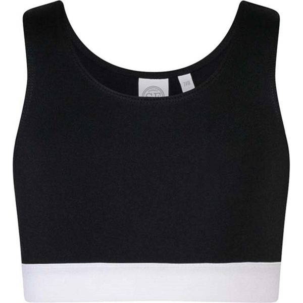 Sf Minni - Top Corto "Fashion"" Per Ragazze RW9256 (146-152) (Nero/Bianco)"-image