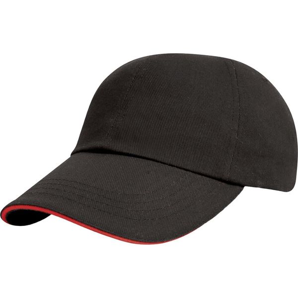 Result Headwear - Cappello Da Baseball Con Visiera A Sandwich RW10216 (Taglia Unica) (Nero/Rosso)-image