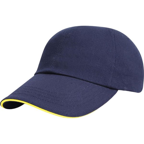 Result Headwear - Cappello Da Baseball Con Visiera A Sandwich RW10216 (Taglia Unica) (Navy/Yellow)-image