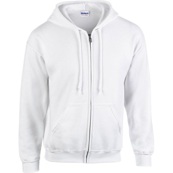 Gildan - Felpa Con Cappuccio A Zip Intera Da Uomo PC6649 (Xxl) (Bianco)-image