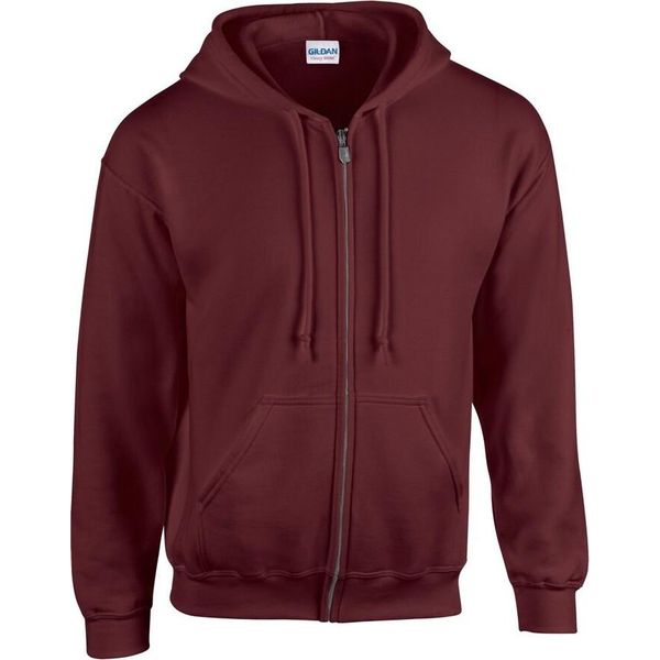 Gildan - Felpa Con Cappuccio A Zip Intera Da Uomo PC6649 (L) (Rosso Vino)-image