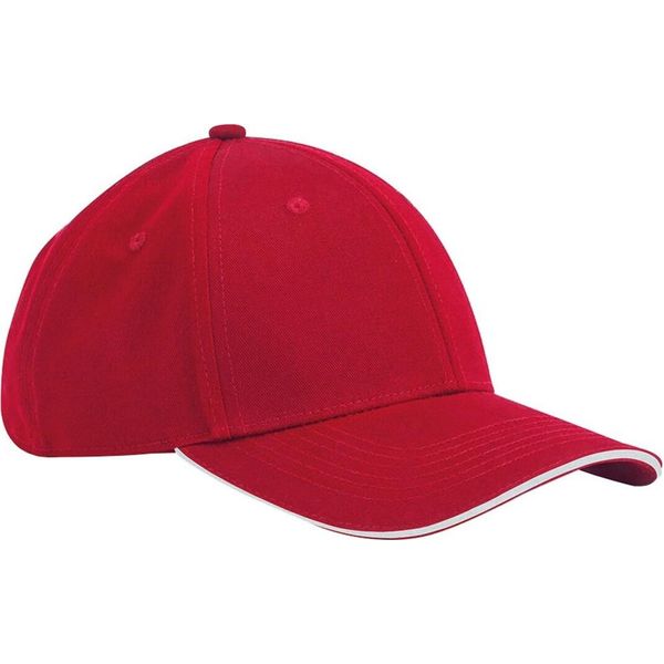 Beechfield - Cappello "Classic"" Con Visiera A Sandwich PC6997 (Taglia Unica) (Rosso/Bianco)"-image