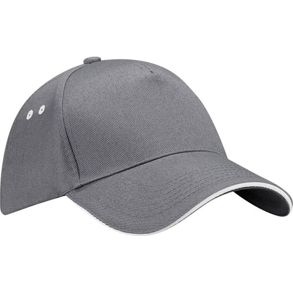 Beechfield - Cappello Da Baseball Con Visiera A Sandwich PC7033 (Taglia Unica) (Grigio Grafite/Grigio Ostrica)-image
