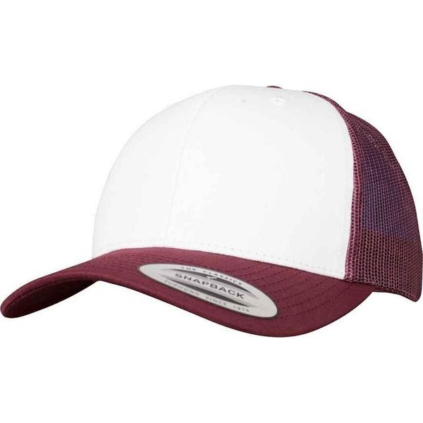 Flexfit - Cappello Trucker PC7181 (Taglia Unica) (Rosso Vino/Bianco)-image